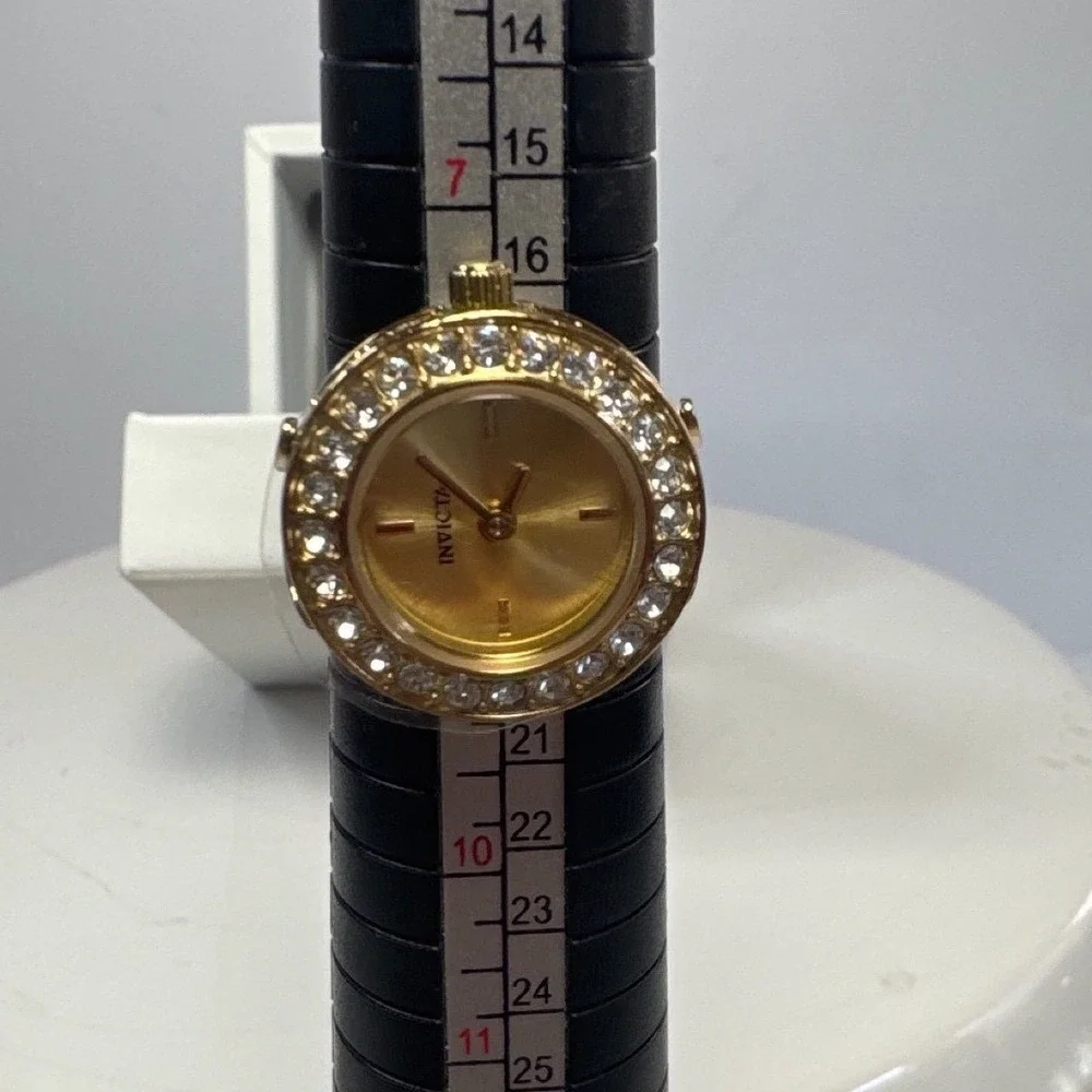 Invicta Angel Ring Watch Womens Gold New Crystal Bezel 234804 Adjustable